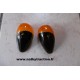 La paire de cabochon AV orange/ noir