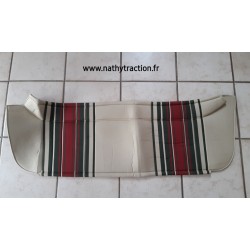 Plage arrière en tissu rayé beige/ vert / rouge 2CV