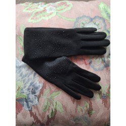 Paire gants couleur noire