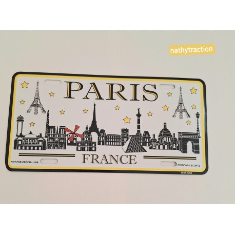 Plaque rétro PARIS FRANCE jaune