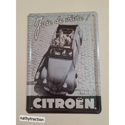 Plaque métallique 2CV CITROËN Joie de vivre!