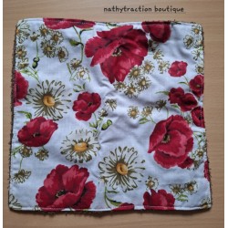 SERVIETTE TOILETTE TISSU COQUELICOT