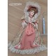 Poupée porcelaine rose saumon et sa dentelle