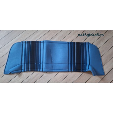 Plage arrière tissu bleu rayé 2cv