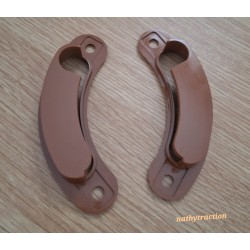 Paire d'enjoliveurs de poignée de porte marron pour 2CV
