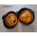 Paire feux clignotants aile avant 2CV avec support noir