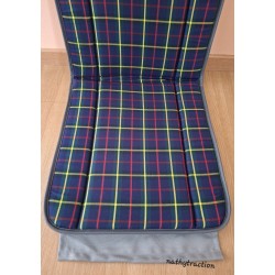 Siège BAYADERE écossais bleu marine rayé jaune /rouge 2CV
