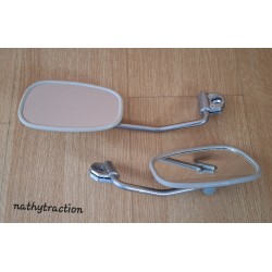 PAIRE RETROVISEUR RECTANGLE 2CV inox