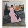 Tableau la dame à la robe rose